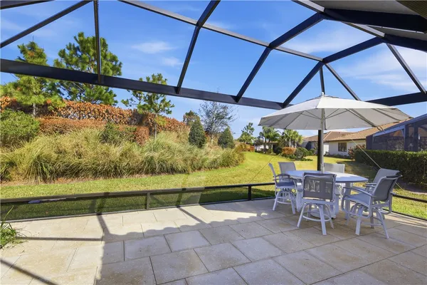 a view of chairs and table in the patio