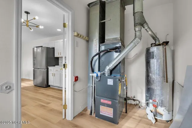 a bathroom with a sink vanity and a mirror