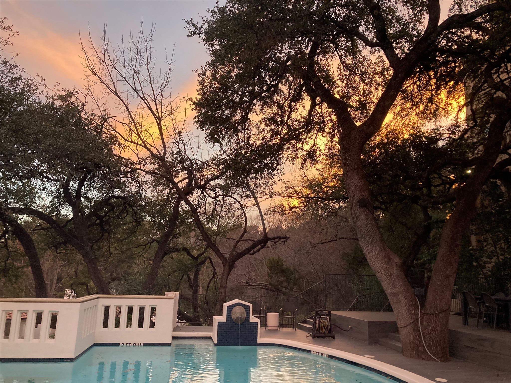 1815 Rue De St Tropez Austin, TX 78746 - Photo 35 of 39 Outdoor pool with a patio area and view of wooded area