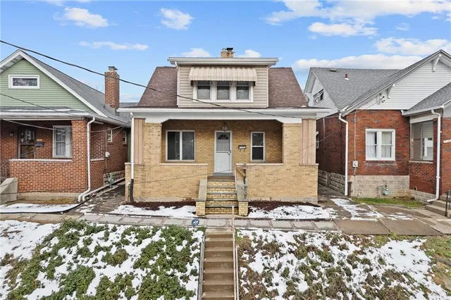 a front view of a house