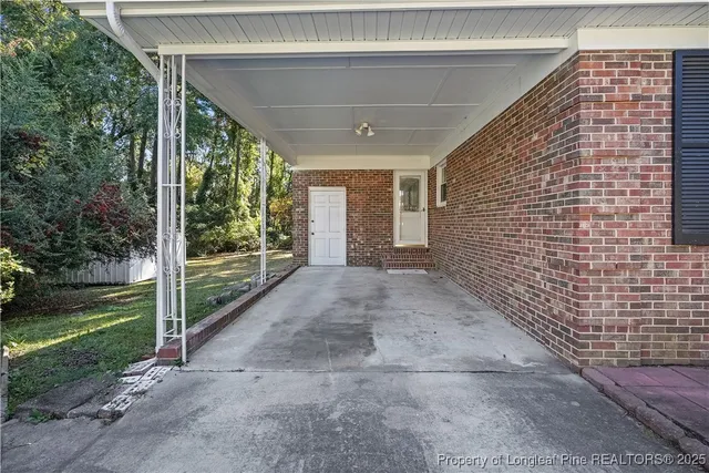 a view of porch with garden