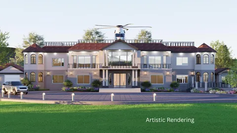 a front view of building with an outdoor entertaining space