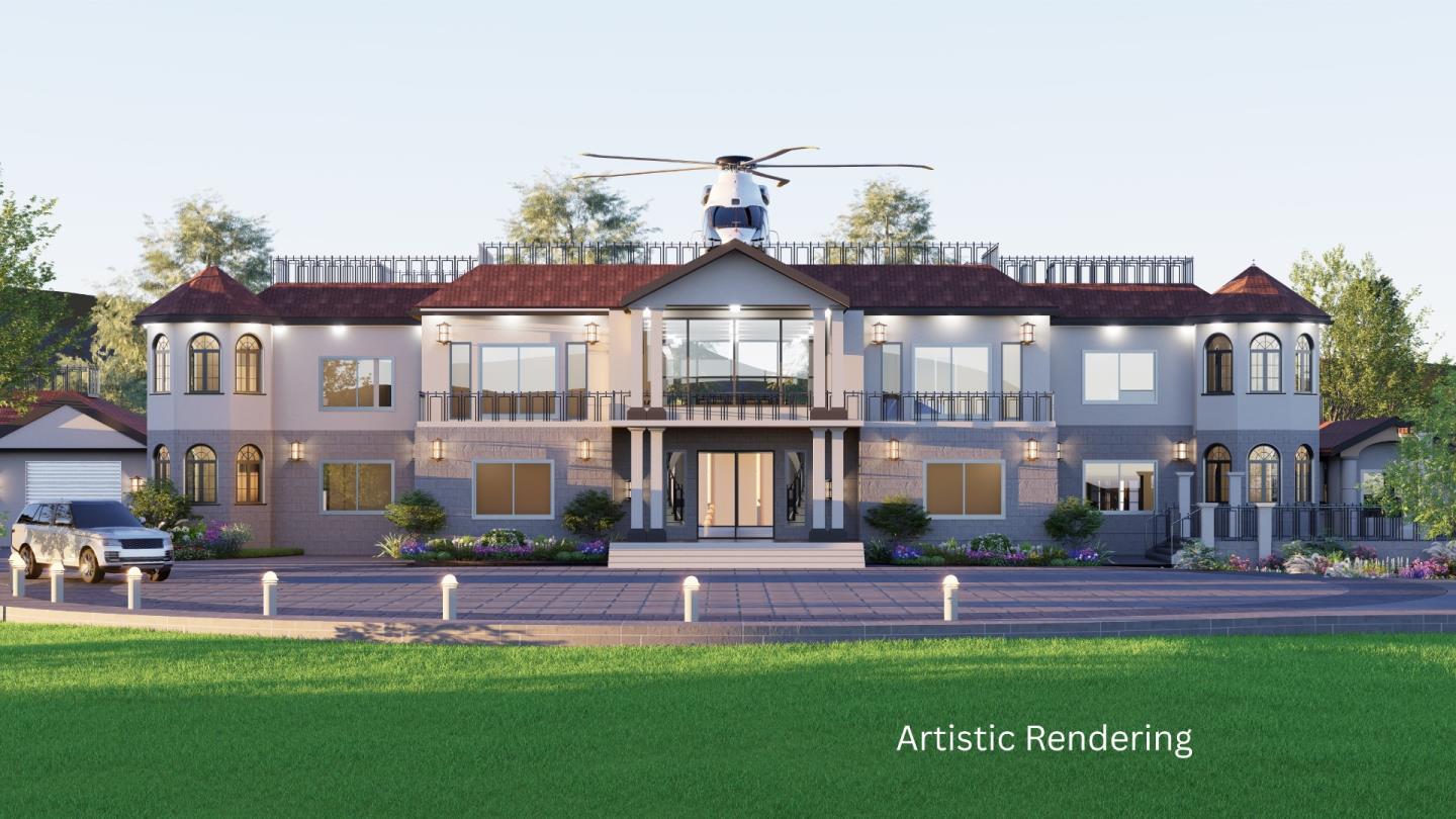 a front view of building with an outdoor entertaining space