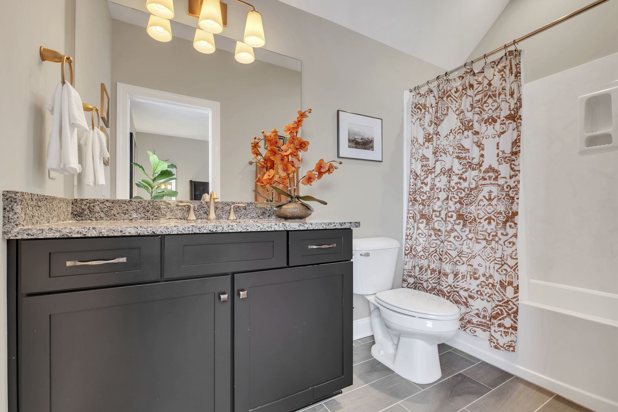 1043 Firestone Drive Franklin, TN 37067 - Photo 44 of 61 a bathroom with a granite countertop toilet sink and mirror