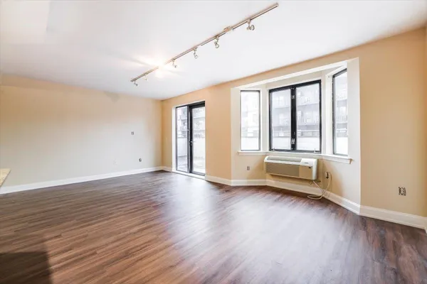 an empty room with a window