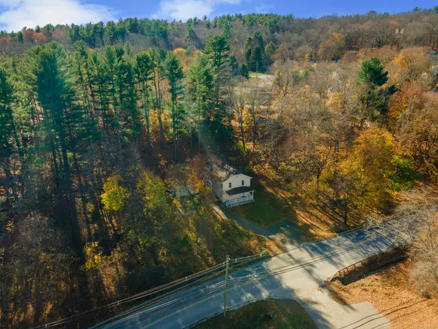 a view of a lake from a yard