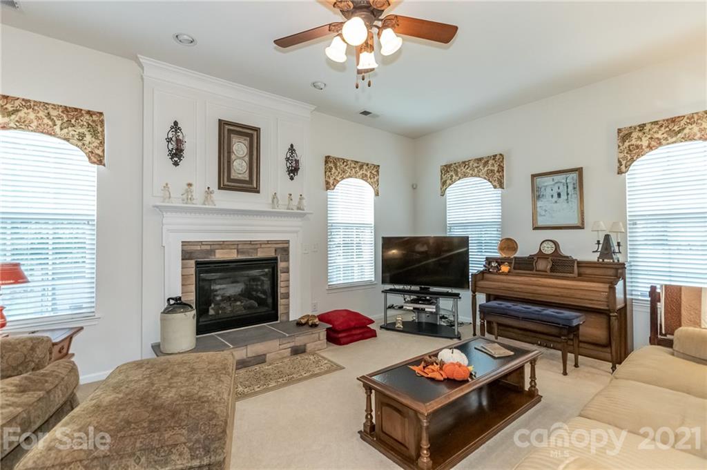 7116 Meyer Road Fort Mill, SC 29715 - Photo 9 of 31 a living room with furniture a fireplace and a flat screen tv