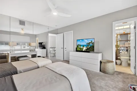 a bedroom with furniture and a flat screen tv