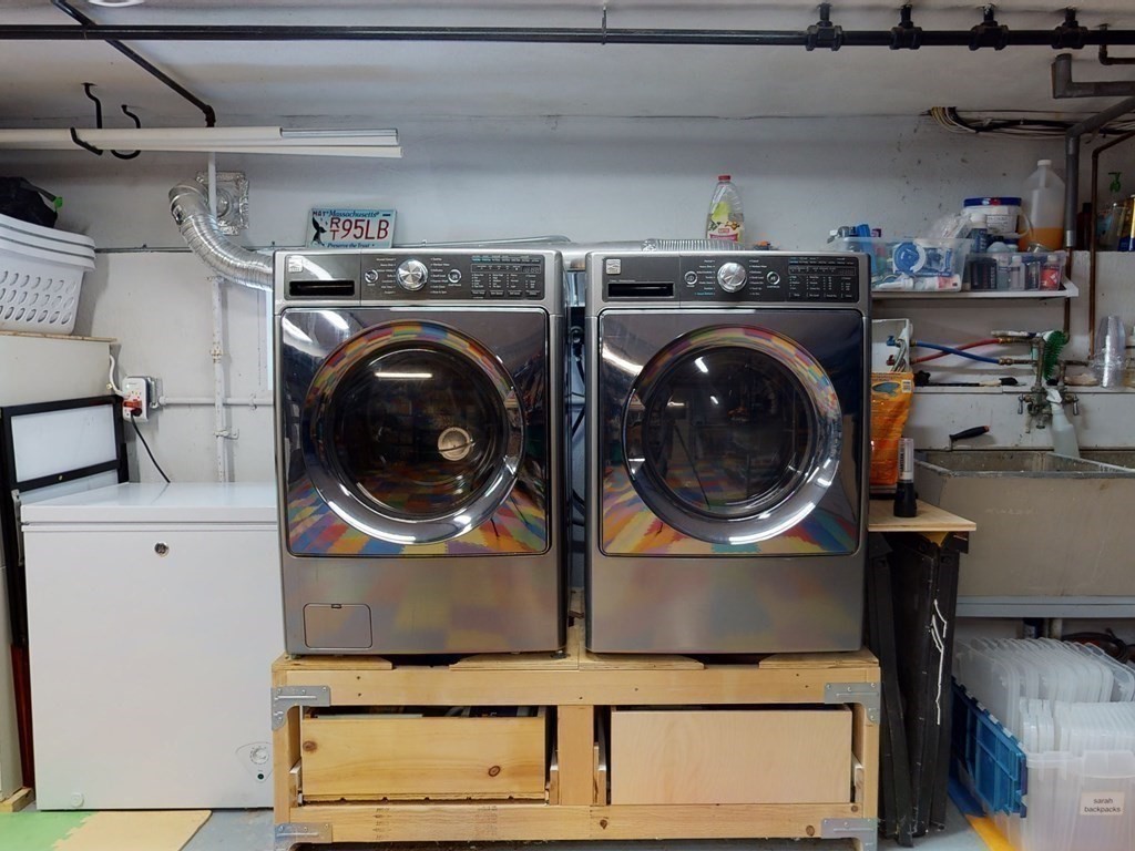 29 Baker Road Arlington, MA 02474 - Photo 30 of 36 a utility room with dryer and washer