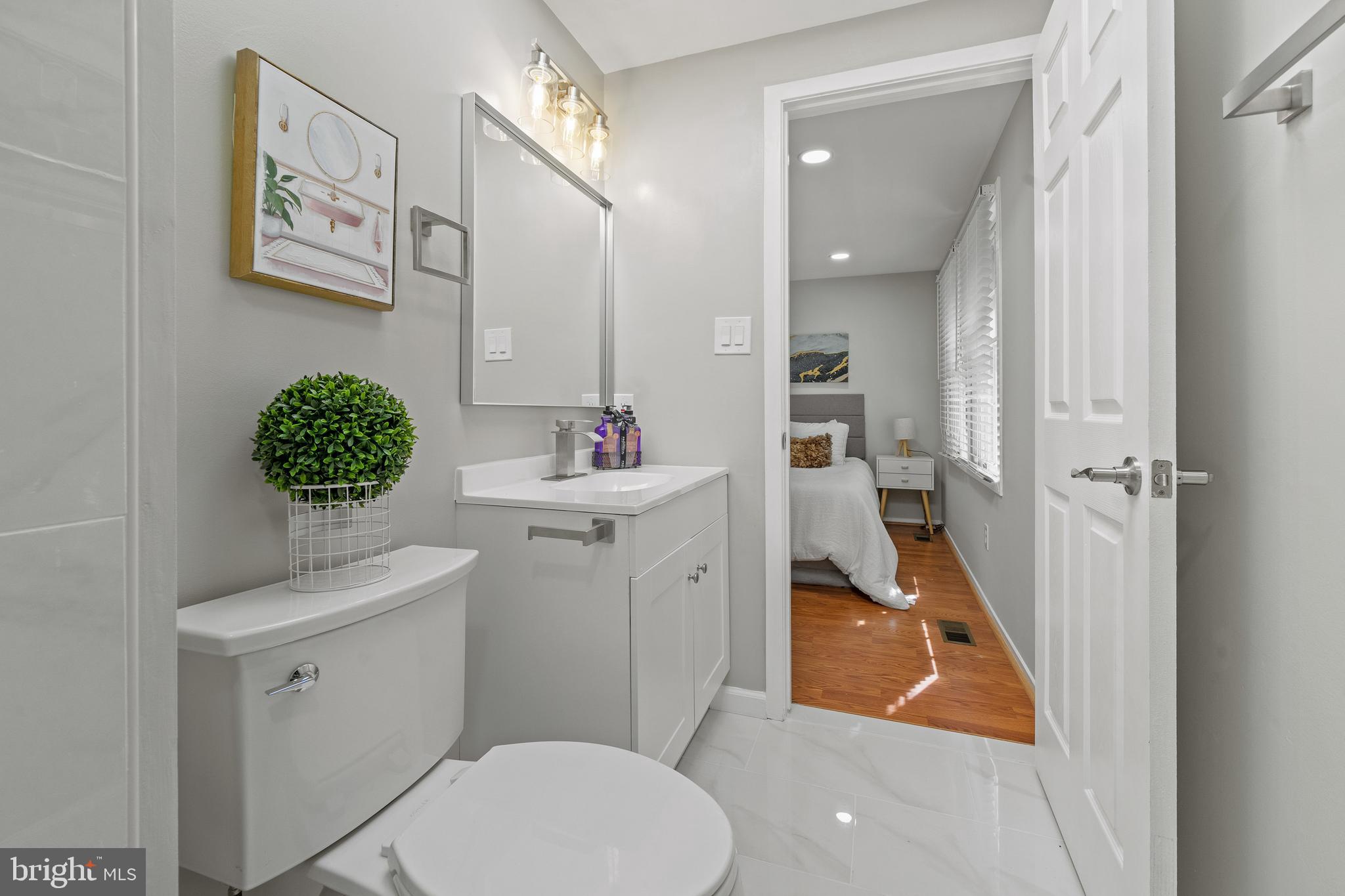 6122 Mantle Road Burke, VA 22015 - Photo 23 of 51 a bathroom with a sink mirror vanity and toilet