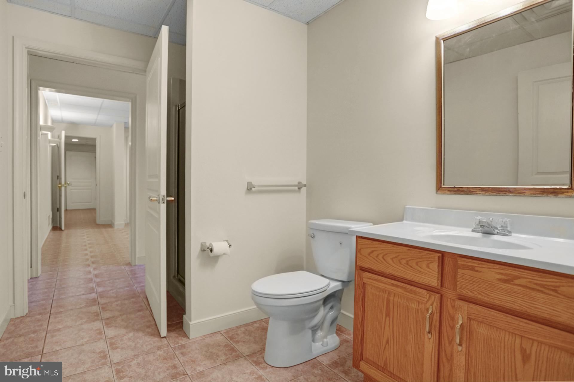 101 Robert Drive Reading, PA 19610 - Photo 108 of 118 a bathroom with a granite countertop sink a toilet and a mirror