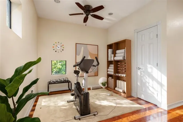 a living room with furniture