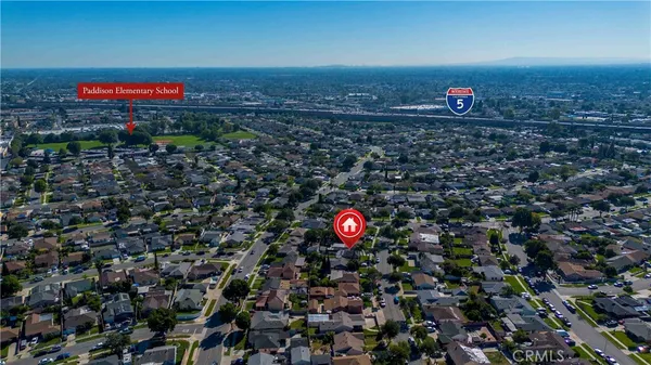 an aerial view of a city