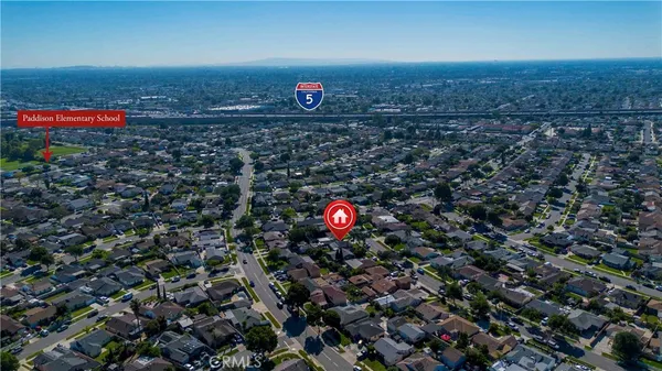 an aerial view of house with outdoor space