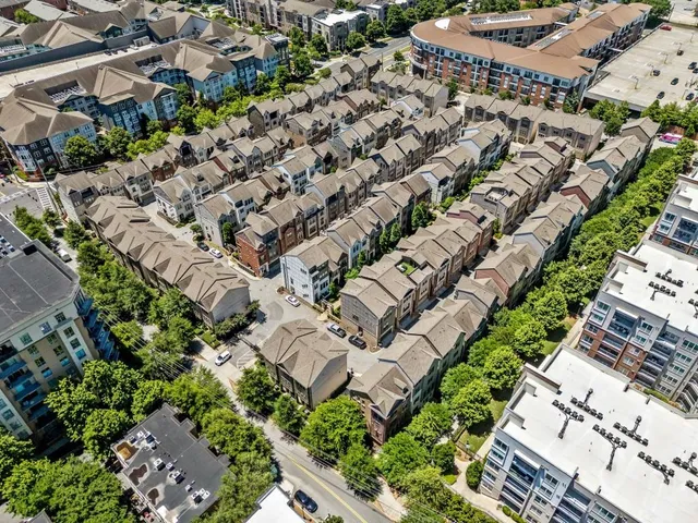 an aerial view of multiple house