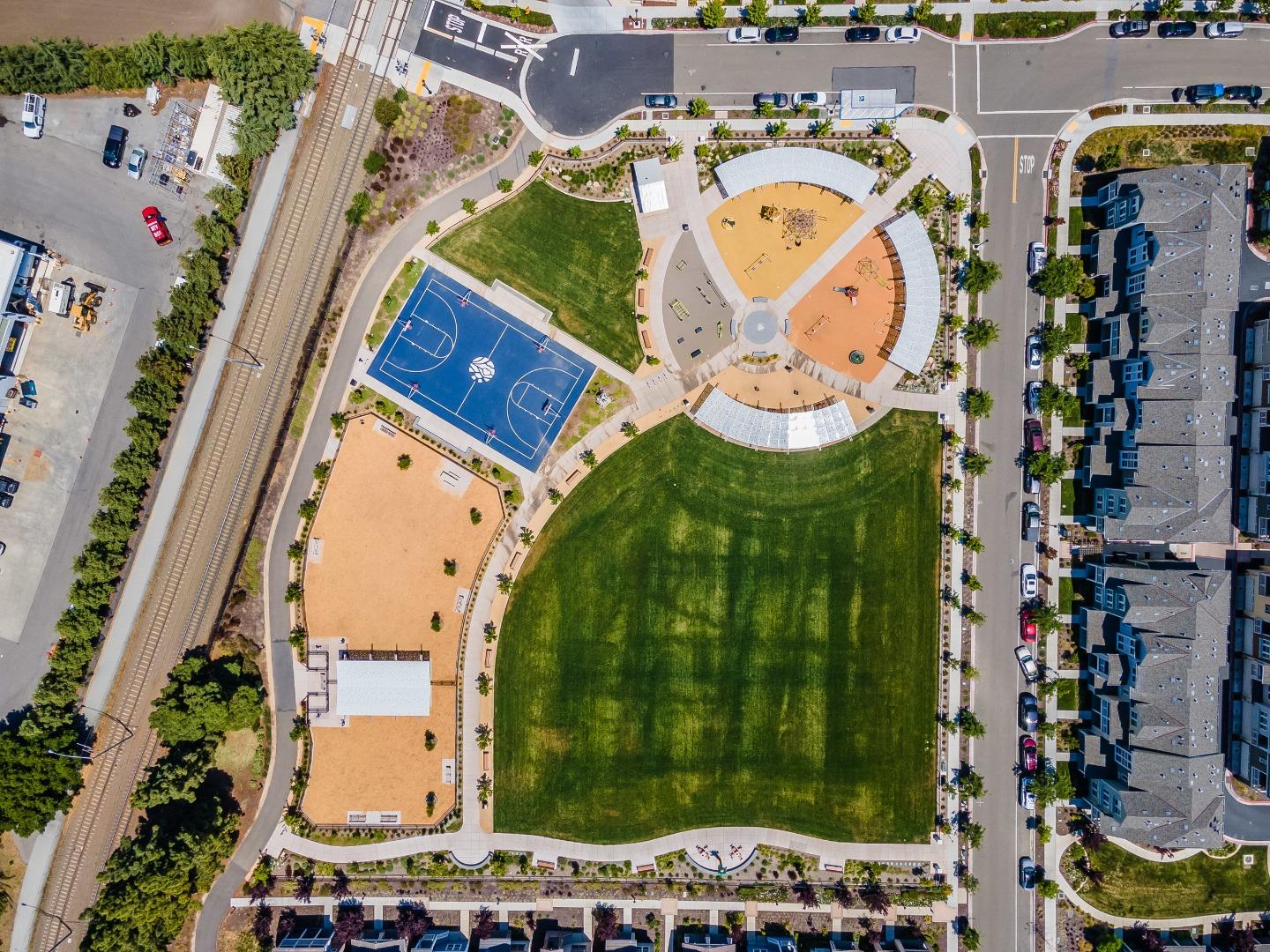 398 Circuit Way Mountain View, CA 94043 - Photo 29 of 29 an aerial view of a house with a swimming pool