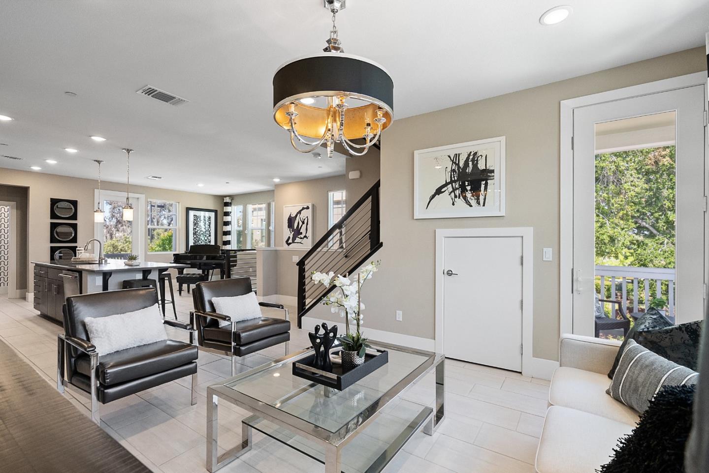 398 Circuit Way Mountain View, CA 94043 - Photo 8 of 29 a living room with furniture and a chandelier