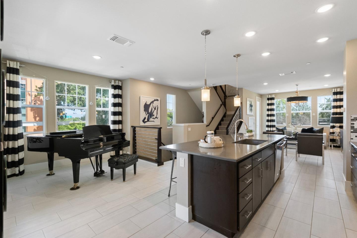 398 Circuit Way Mountain View, CA 94043 - Photo 10 of 29 a living room with furniture a large counter top and furniture