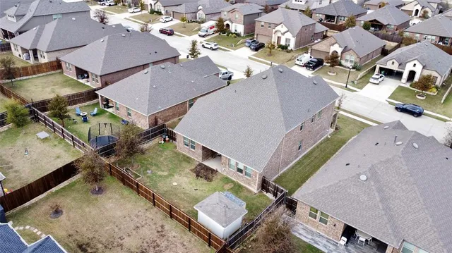 an aerial view of a house