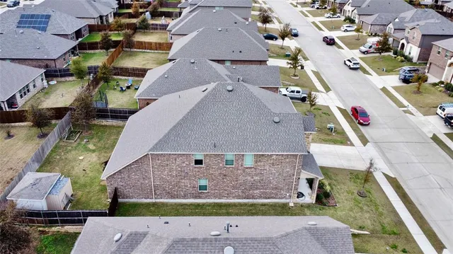 an aerial view of a house