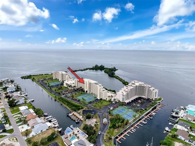 a view of lake and sunset