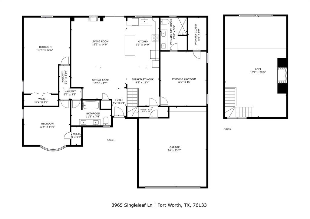 3965 Singleleaf Lane Fort Worth, TX 76133 - Photo 39 of 39 Floor plan