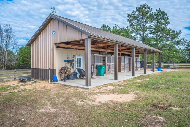 a view of a wooden door