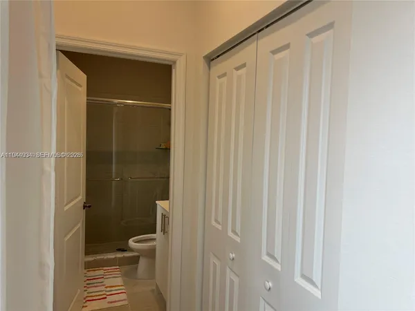 a bathroom with a toilet