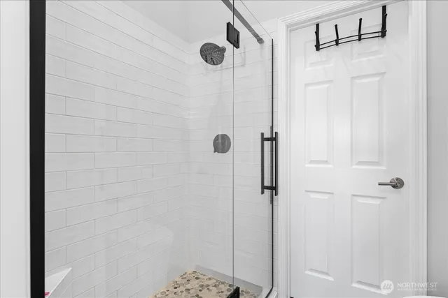 a bathroom with a shower