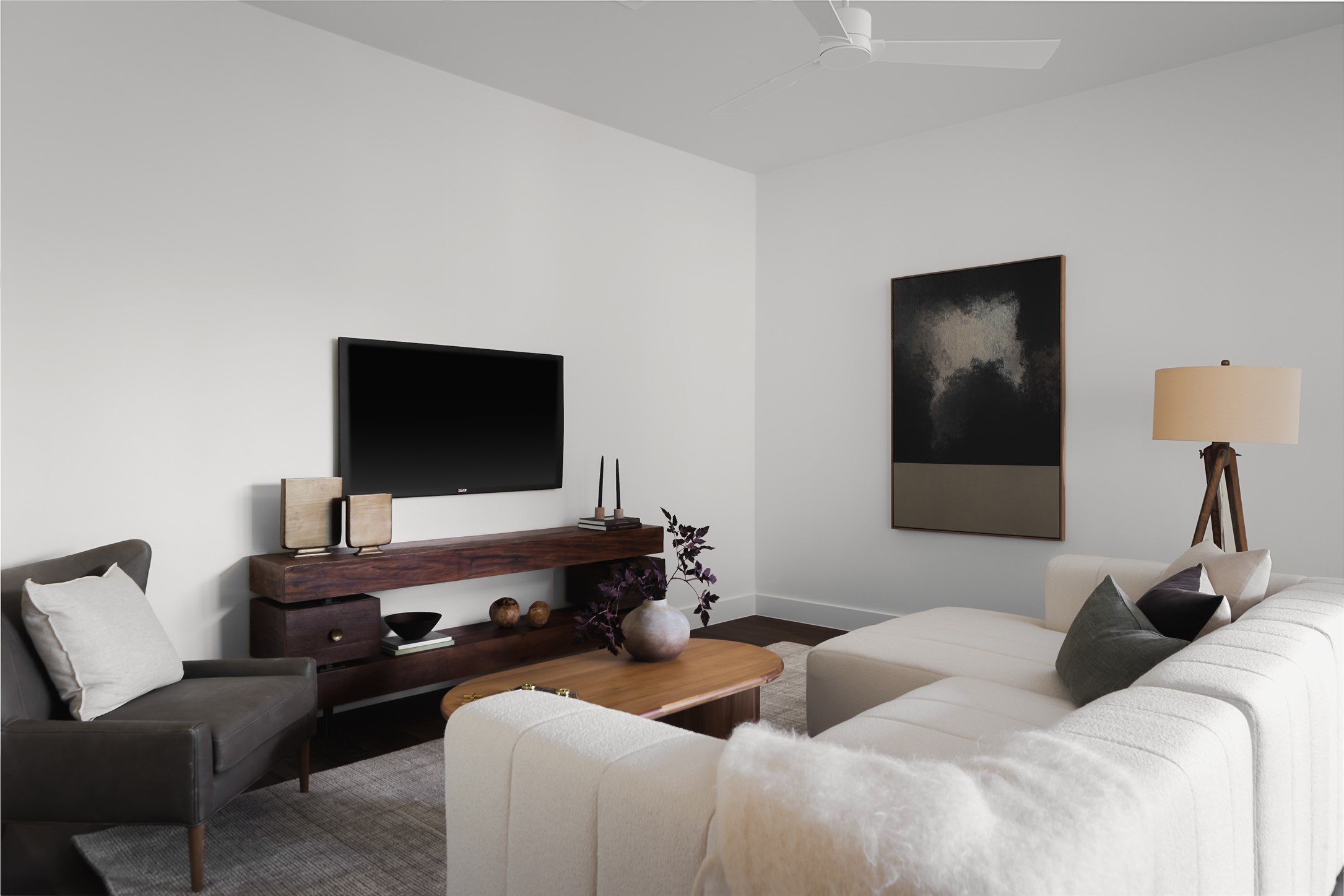 125 Broadwing Cove Austin, TX 78737 - Photo 24 of 40 a living room with furniture and a flat screen tv