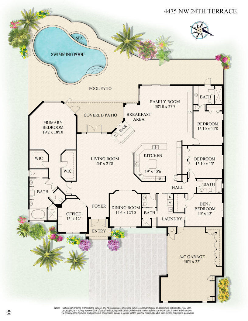 4475 Northwest 24th Terrace Boca Raton, FL 33431 - Photo 10 of 10 4475 NW 24TH TERRACE color Floor Plan