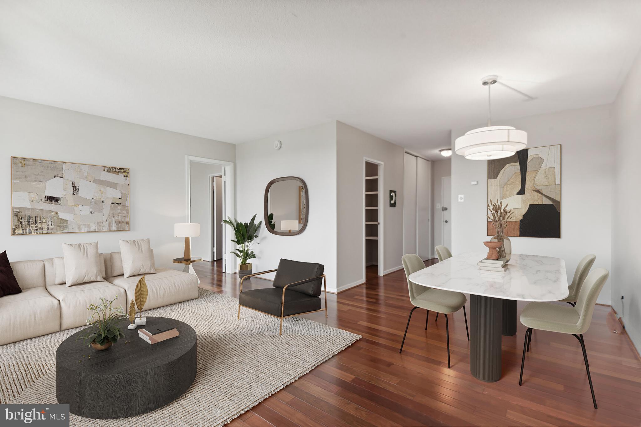 1250 4th Street Southwest, Unit W413 Washington, DC 20024 - Photo 7 of 36 Spacious Living Room with Dining Area -staged