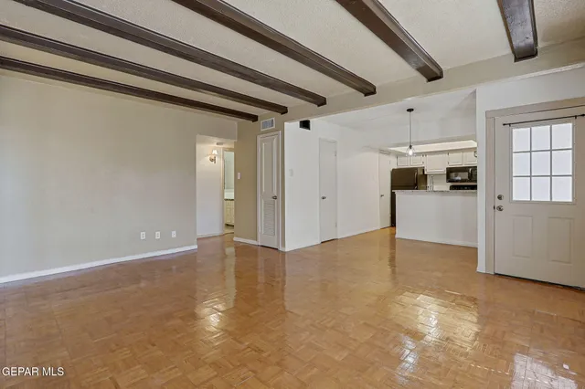 a view of a livingroom with an empty space