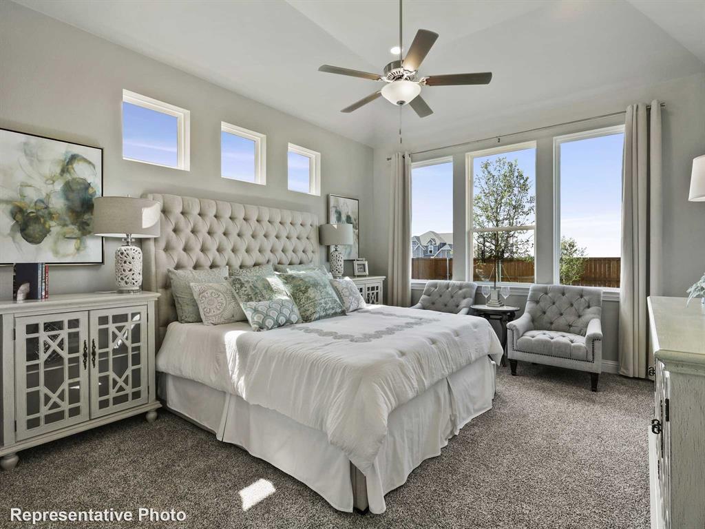 1143 Rothland Lane Red Oak, TX 75154 - Photo 7 of 18 Spacious interior featuring a coffered ceiling, ceiling fan, and carpet flooring