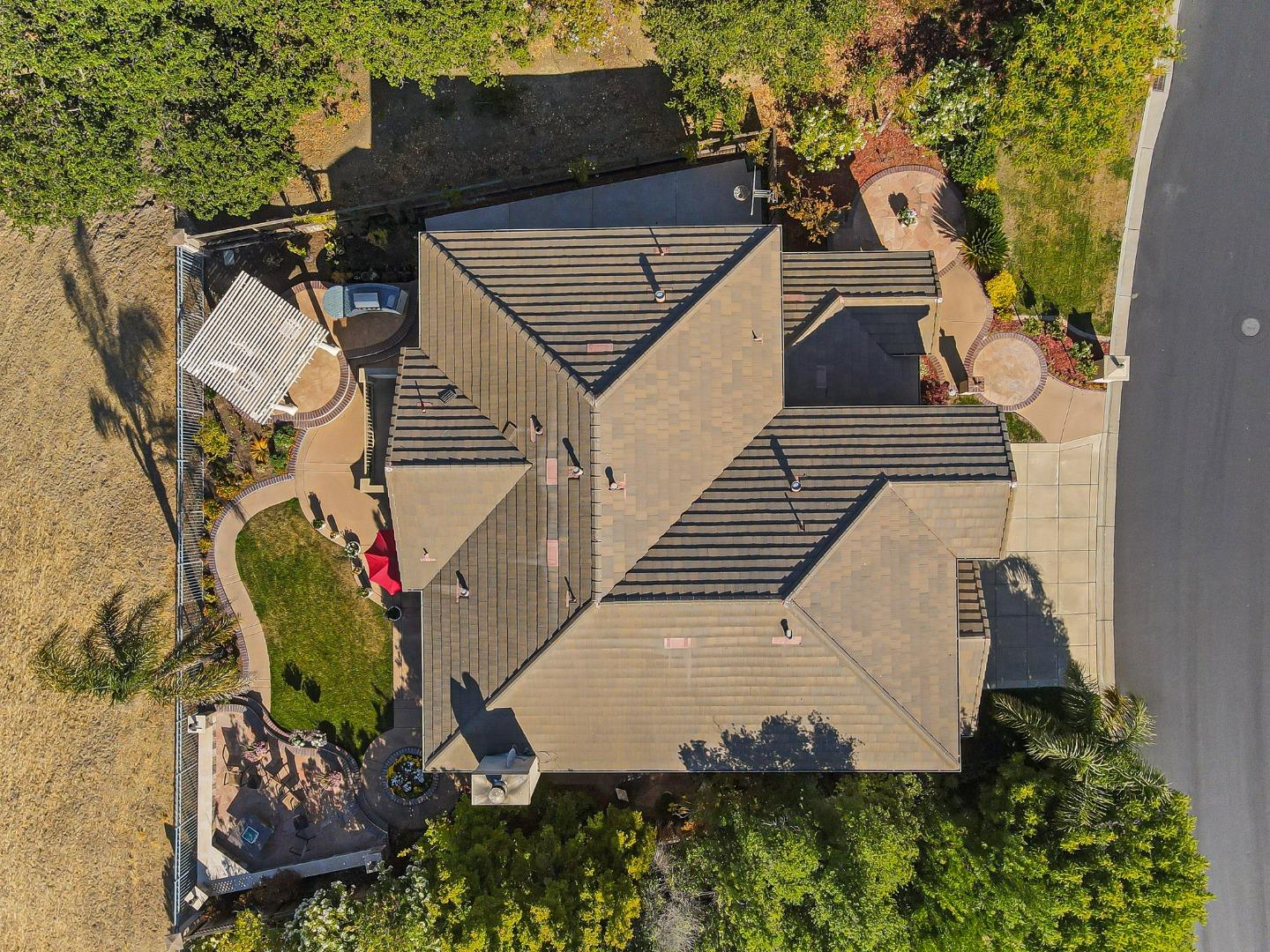 5793 Cannes Place San Jose, CA 95138 - Photo 15 of 29 an aerial view of a house with a yard and potted plants
