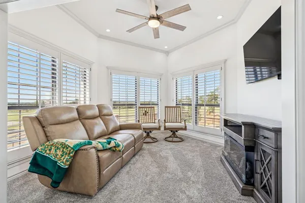 a living room with furniture