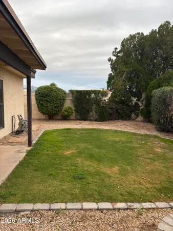 a view of a backyard