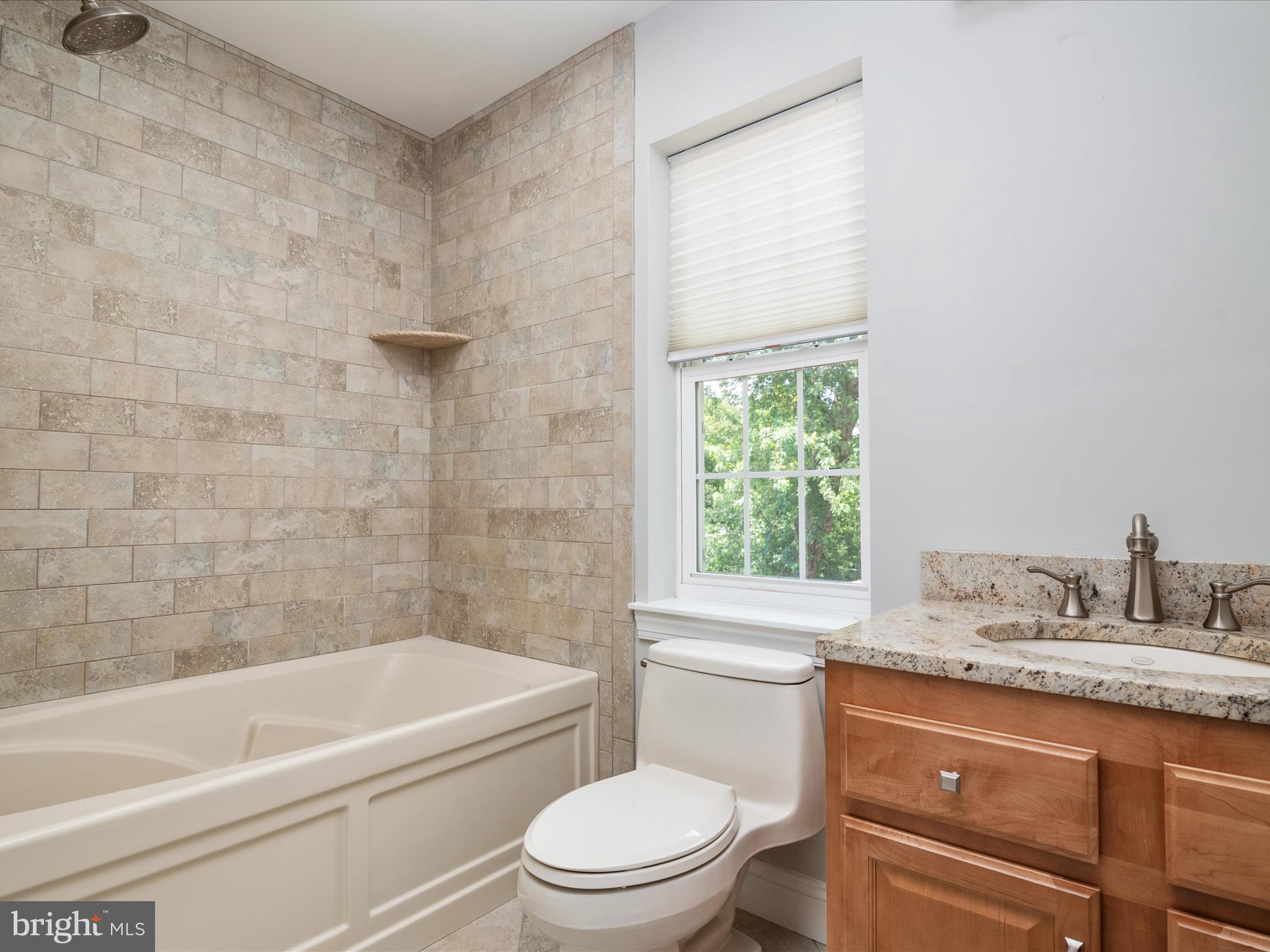 23 Elm Road Riva, MD 21140 - Photo 31 of 66 a bathroom with a granite countertop toilet a sink and bathtub