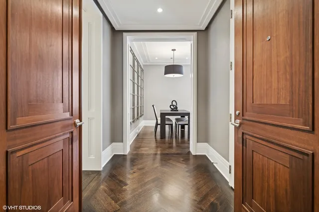 an entryway with a livingroom and furniture