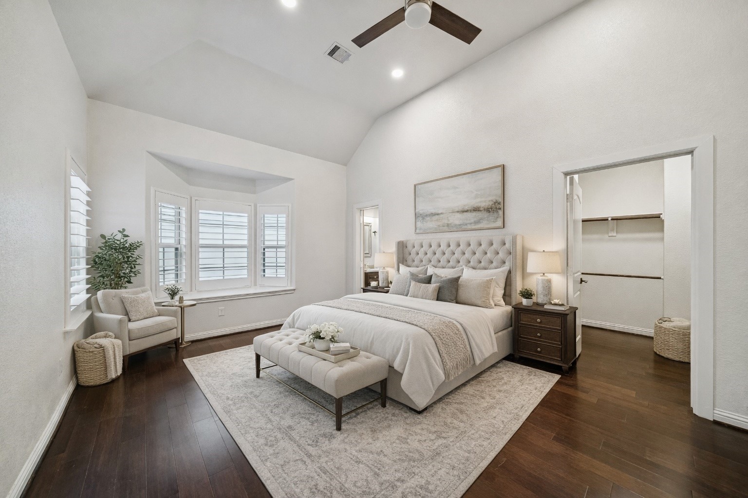 2741 Sherwin Street Houston, TX 77007 - Photo 9 of 21 a bedroom with a bed and wooden floor