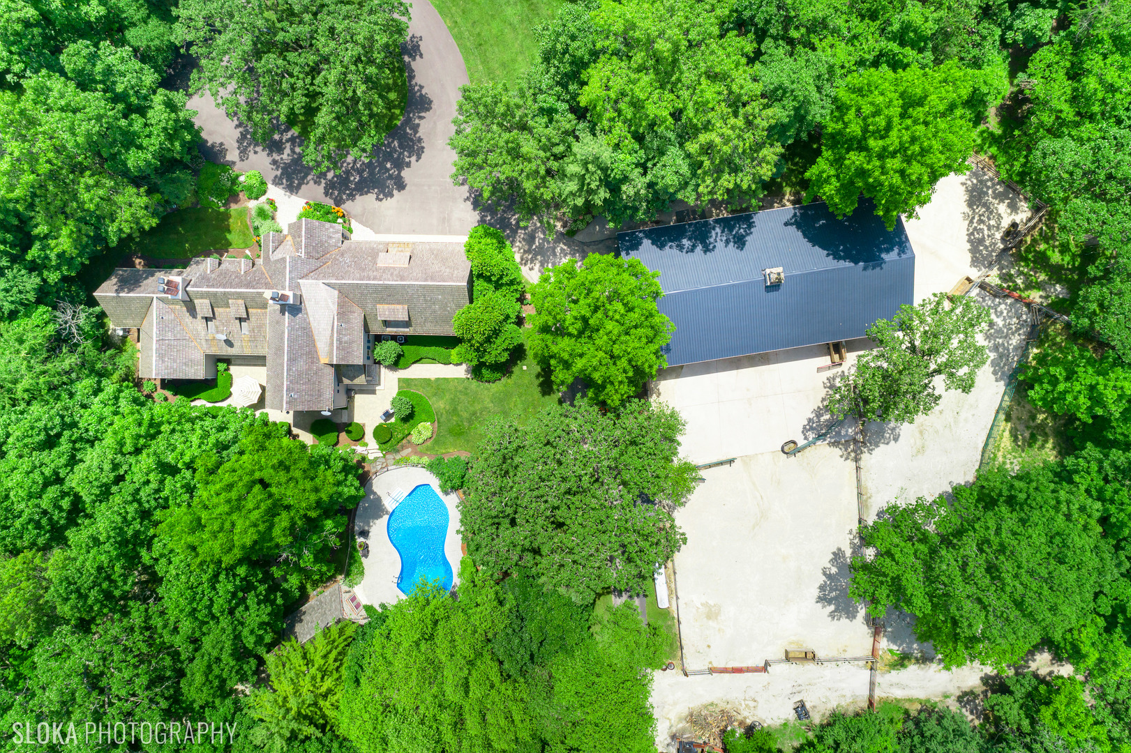 7812 East Tryon Grove Road Richmond, IL 60071 - Photo 47 of 55 an aerial view of a house with a yard and garden