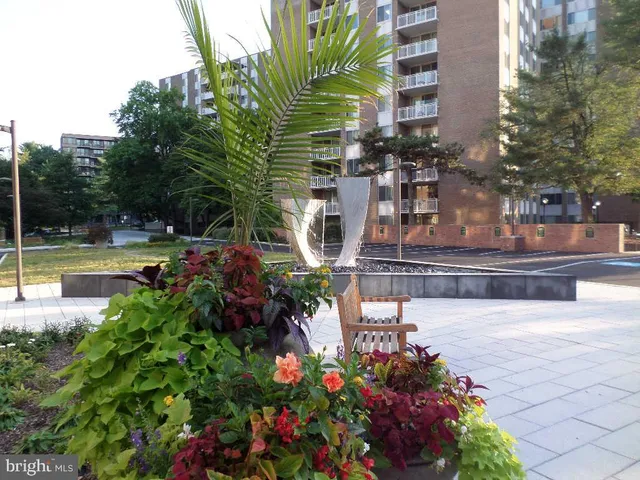 a view of a water with building in front of it