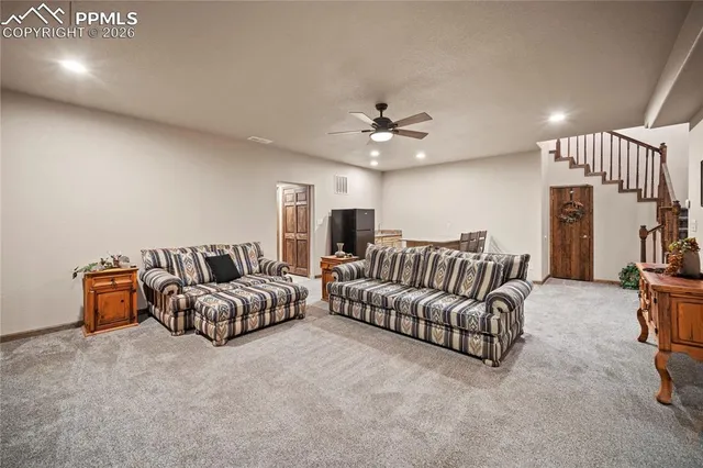 a living room with furniture