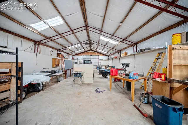 a view of a terrace with city view