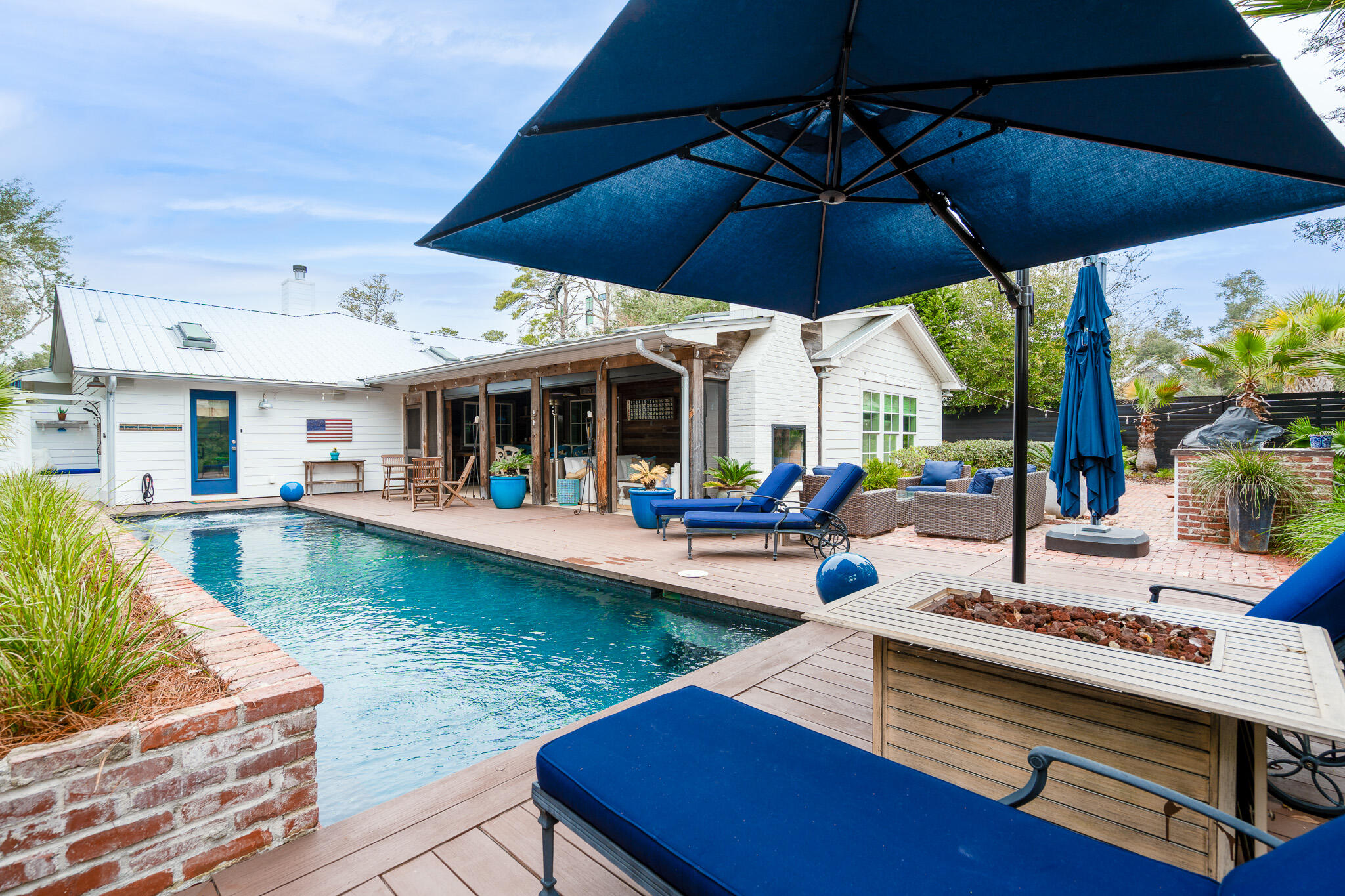 102 Camp Creek Road South Inlet Beach, FL 32461 - Photo 52 of 73 Exterior = Pool and Fire Pit