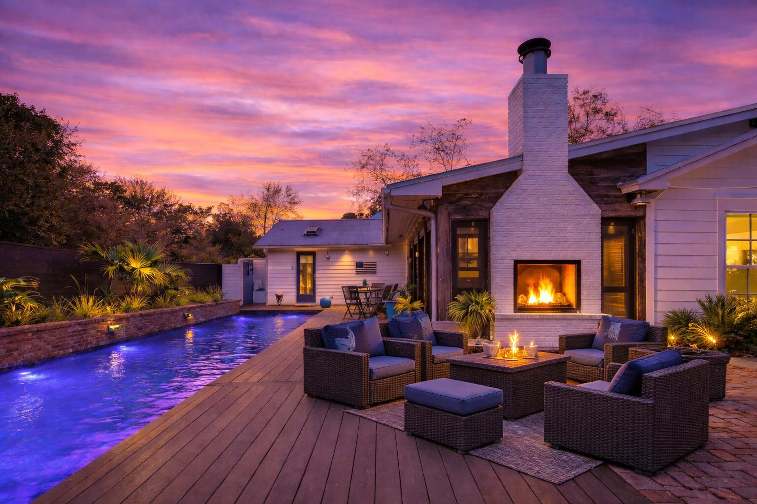 102 Camp Creek Road South Inlet Beach, FL 32461 - Photo 61 of 73 a living room with furniture and a fireplace