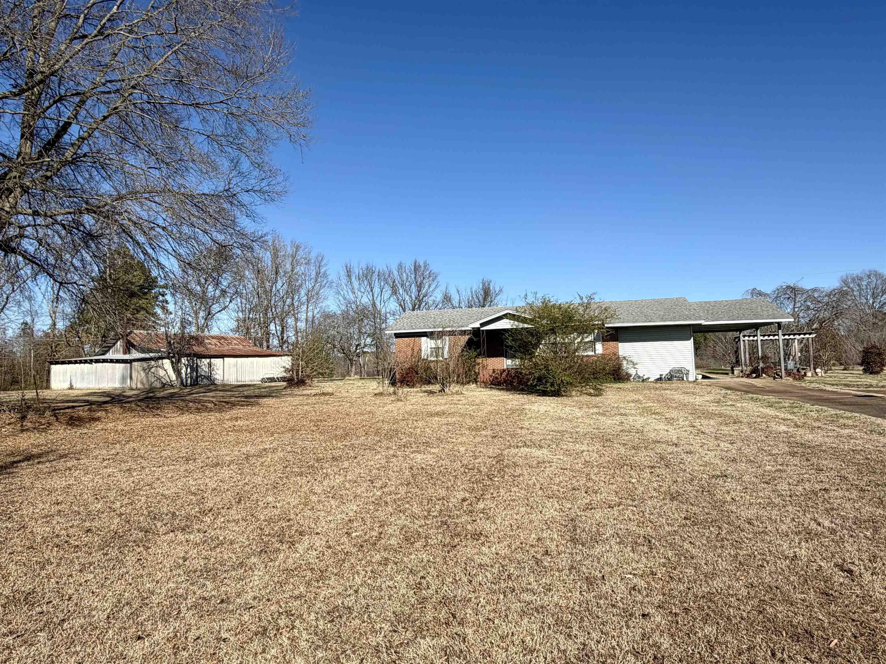 254 Michie Road Michie, TN 38357 - Photo 14 of 16 View of front facade with a carport and a front lawn