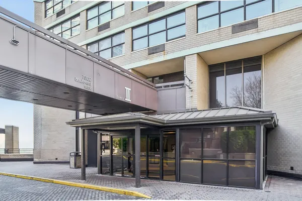 a front view of a building