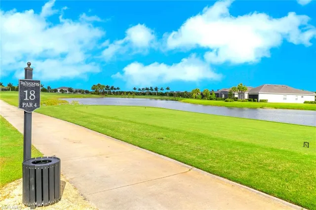 a view of a garden and lake view
