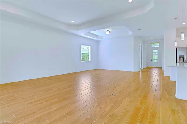 a view of livingroom with wooden floor
